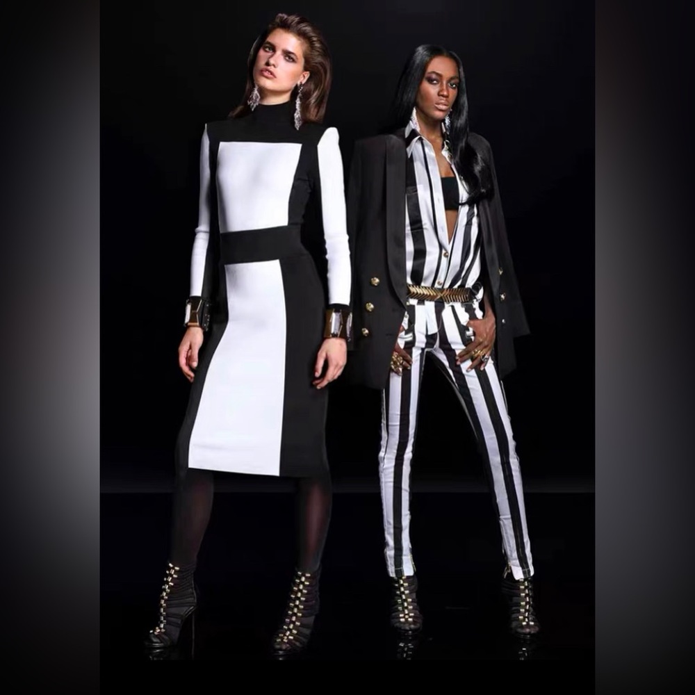 Balmain H&M knitted top and skirt set 6